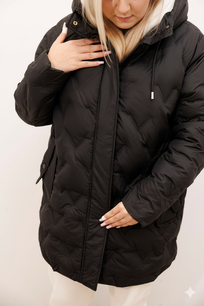 Stylová a Funkční ZIMNÍ Dámská Bunda PLUS SIZE - Teplo, Lehkost a Úplná Ochrana Před Deštěm a Chladem